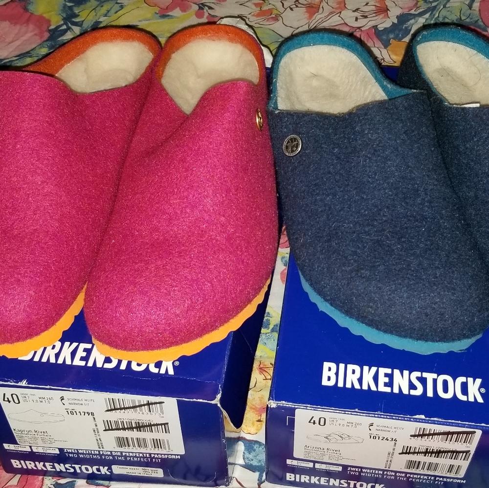 Birkenstock Pink & Blue WILL SELL SEPARATELY
